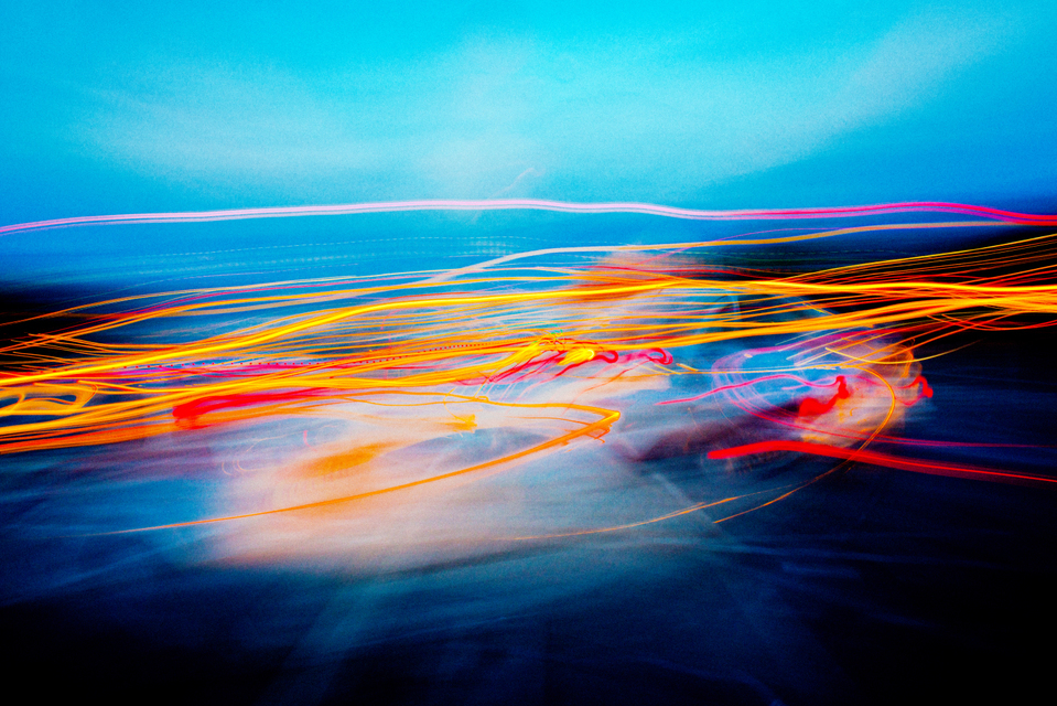 Orange Red on Blue - ID 001595