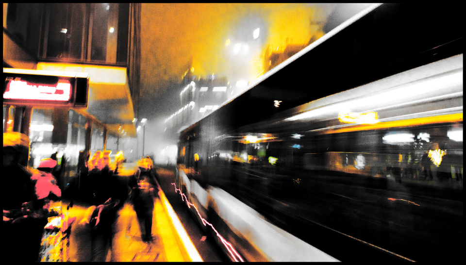 Street Scene with Bus - ID 002147