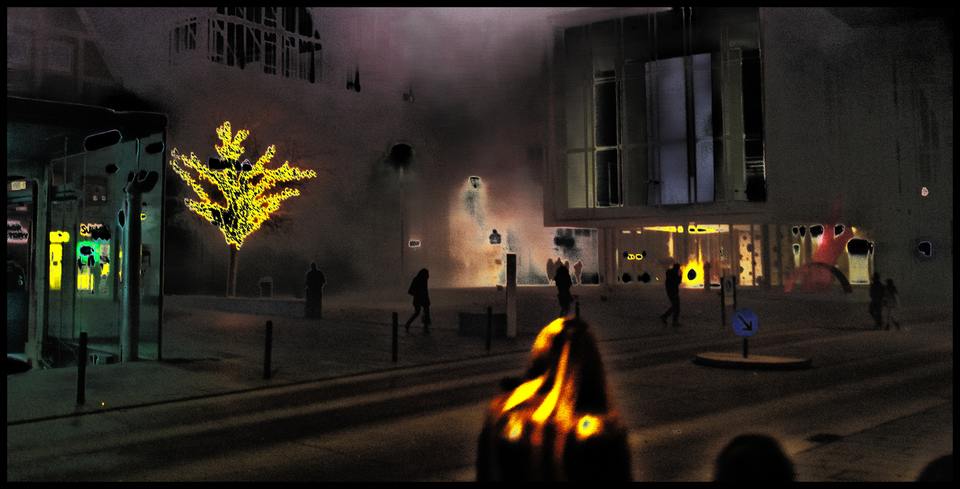 Burning Tree with Woman - ID 002153