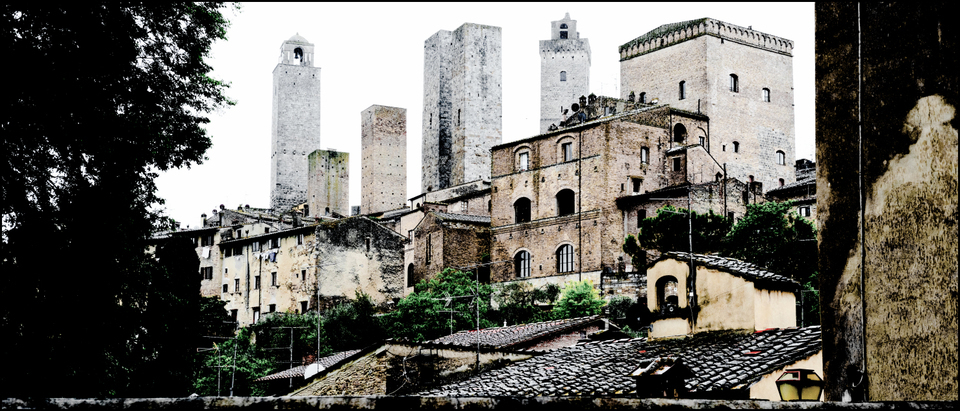 Skyline between Tree and Wall I - ID 006256