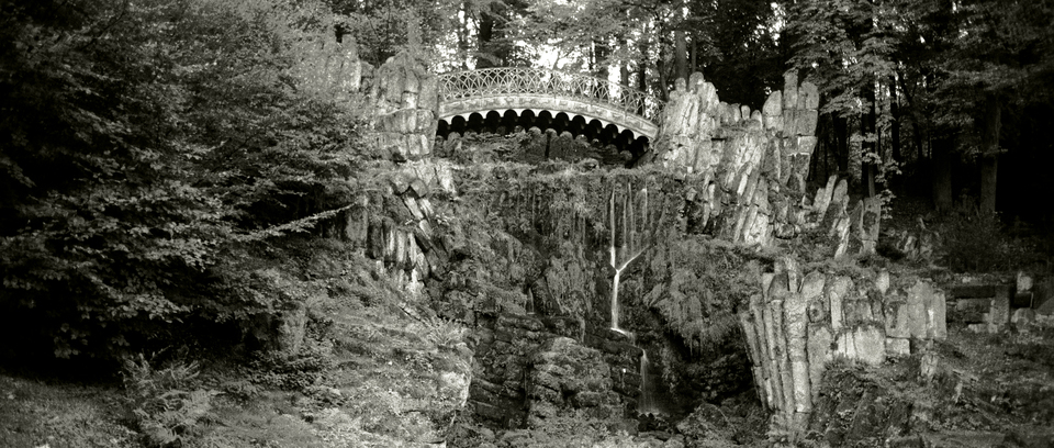 Old Bridge Above Waterfall - ID 014042